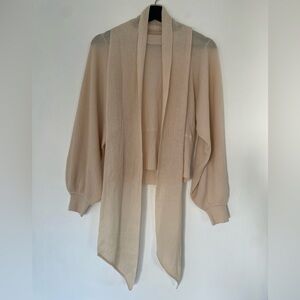 Chloé 100% Merino Wool Balloon Sleeve Sweater Top w/ Scarf Detail Size XS